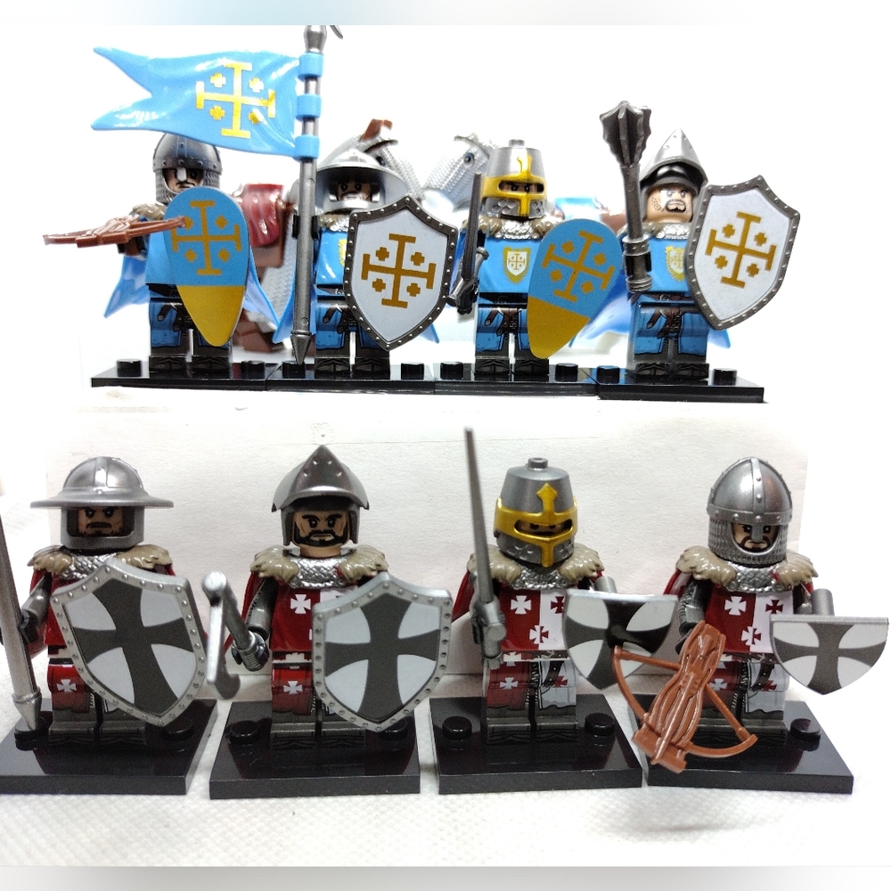 Crusader Knights with Horses Custom Designed minifigures set of 10